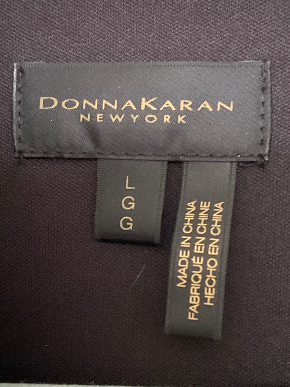 DONNA KARAN Lovely black & gold long sleeve top.  SIZE LARGE.  MAKE A STATEMENT! - Picture 2 of 11